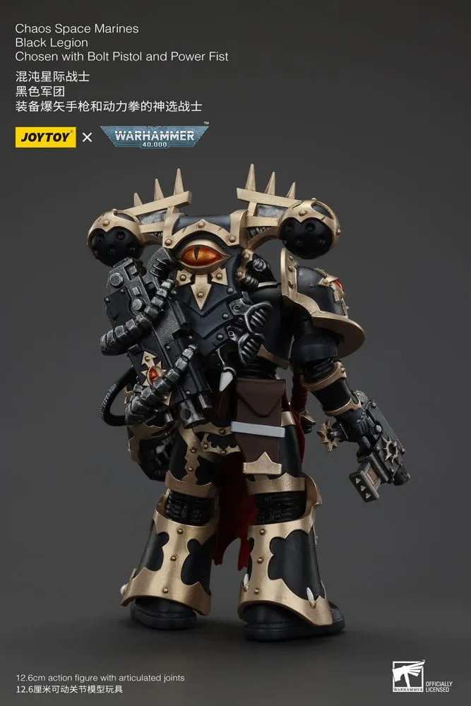 Warhammer 40k Actionfigur Chaos Space Marines Black Legion Chosen with Bolt Pistol and Power Fist 20 cm